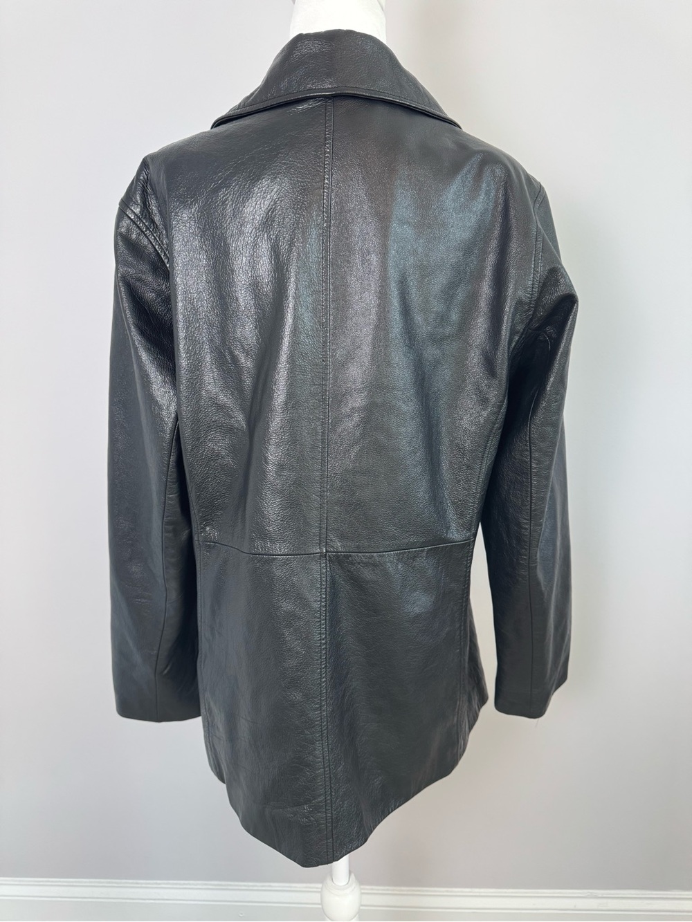 Vintage 90s/Y2K Wilson Black Leather Button-Front Women's Jacket Soft Leather - Picture 3 of 9